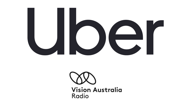Uber and Vision Australia Radio logos