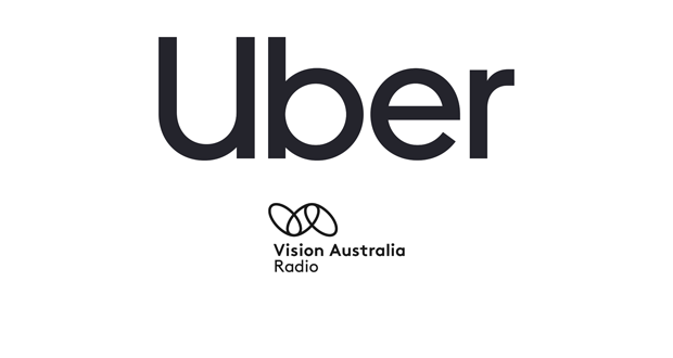 Uber and Vision Australia Radio logos